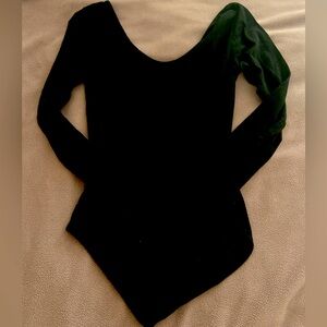 Black Long Sleeve Bodysuit Top